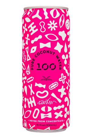 100 Coconuts: 100Coconuts-11oz-2020-CoconutWater-Kantin-Front