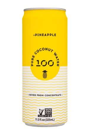 100 Coconuts: 100Coconuts-11oz-2023-PureCoconut-Pineapple-Front