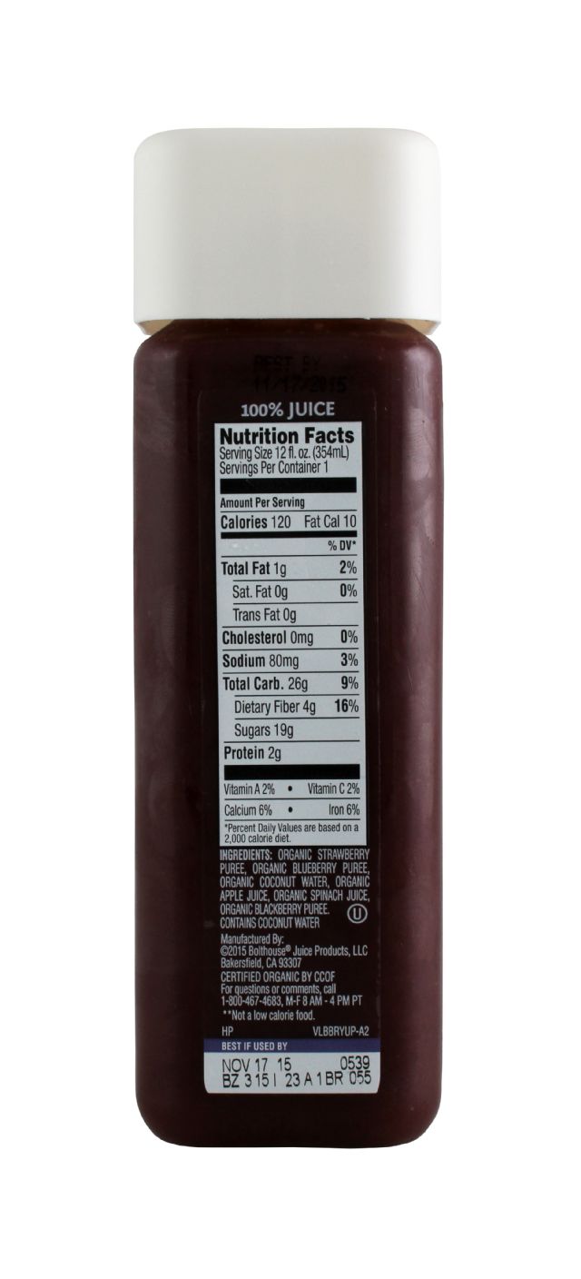 1915 Cold-pressed Organic Juice: BF1915 StrawBlue Facts