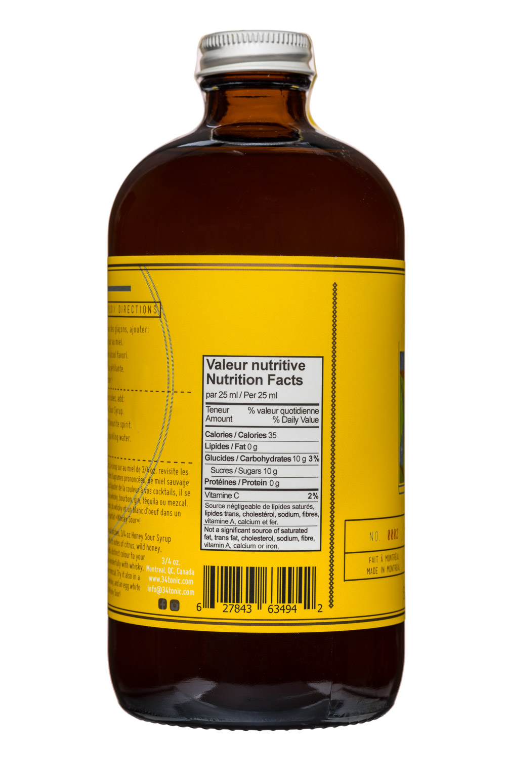 3/4oz: 34oz-17oz-CocktailSyrup-HoneySour-Facts