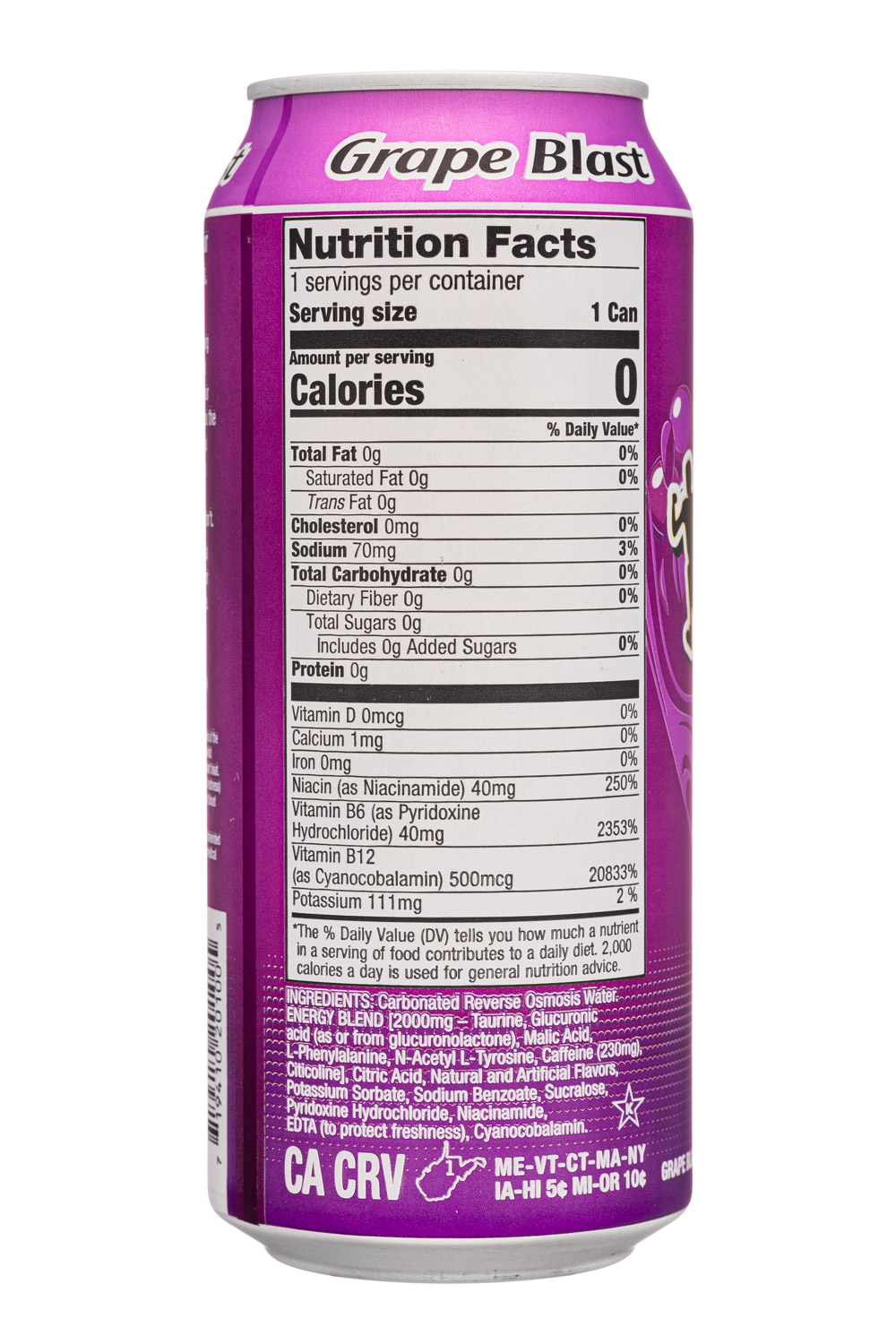 5-Hour Energy: 5HourEnergy-16oz-2024-Energy-GrapeBlast-Facts