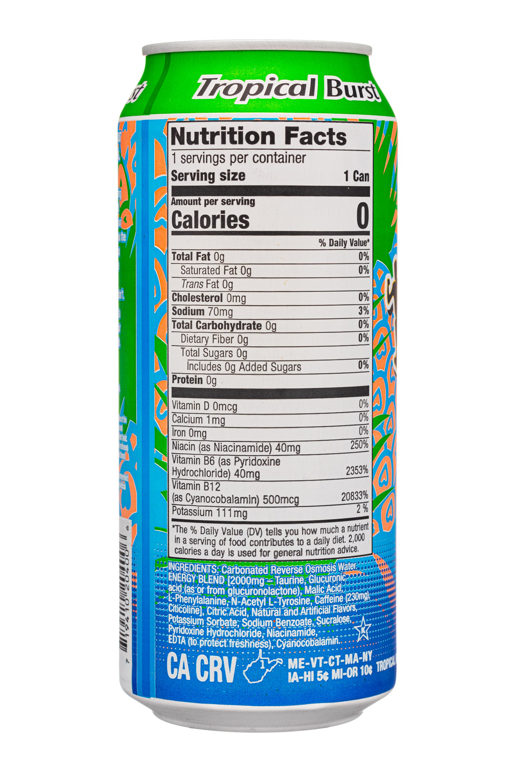 5-Hour Energy: 5HourEnergy-16oz-2024-Energy-TropicalBurst-Facts