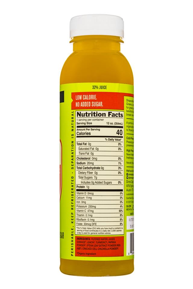 Daily Greens Green ADE: DailyGreens-12oz-GreenSuperfood-OrangeTurmeric-Facts