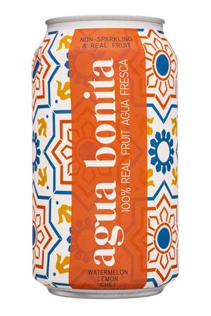Agua Bonita Agua Frescas: AguaBonita-12oz-2021-AguaFresca-WatermelonLemon-Front