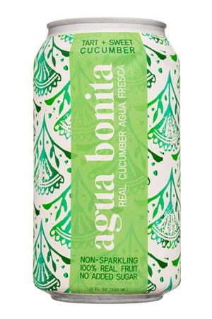 Agua Bonita Agua Frescas: AguaBonita-12oz-2021-AguaFresca-TartSweetCuc-Front
