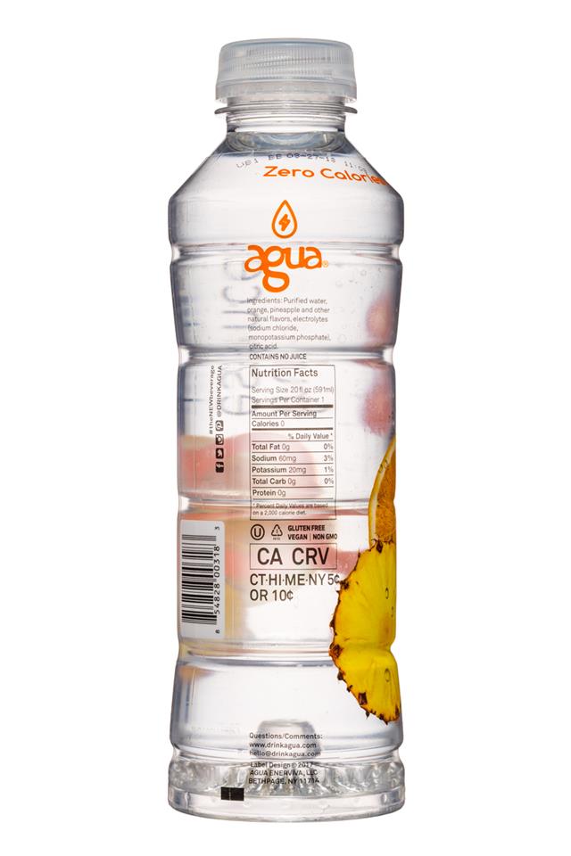 Agua Fruit Essence: Agua-FruitEssence-20oz-Pineapple-Facts