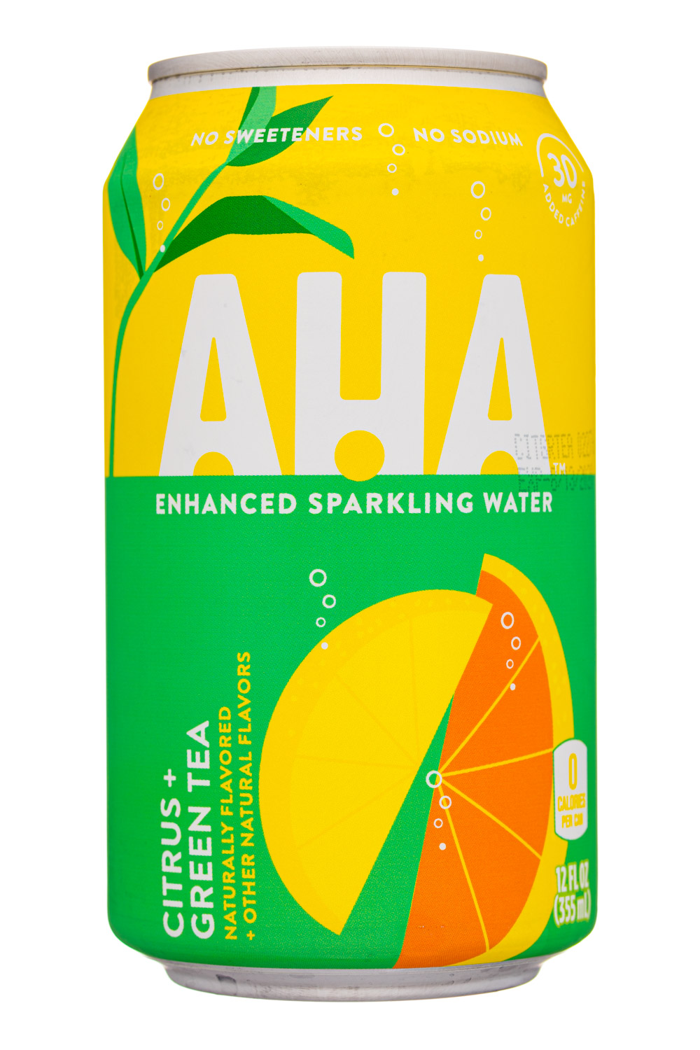 AHA: Aha-12oz-2020-SparklingWater-CitrusGreenTea-Front
