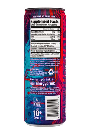 Ai Energy: AiEnergy-12oz-2025-Supplement-Peach-Facts