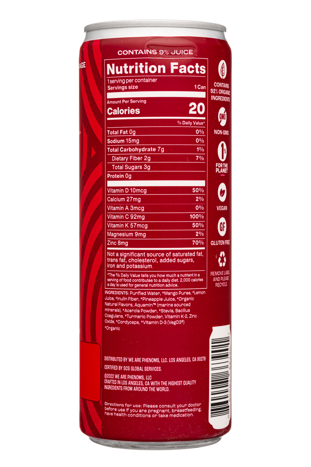 All Phenoms: Phenoms-12oz-2022-Sparkling-MangoPine-Facts