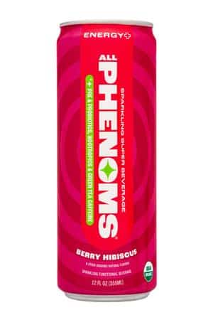 All Phenoms: Phenomes-12oz-2024-SparkSuperBev-BerryHibiscus-Front