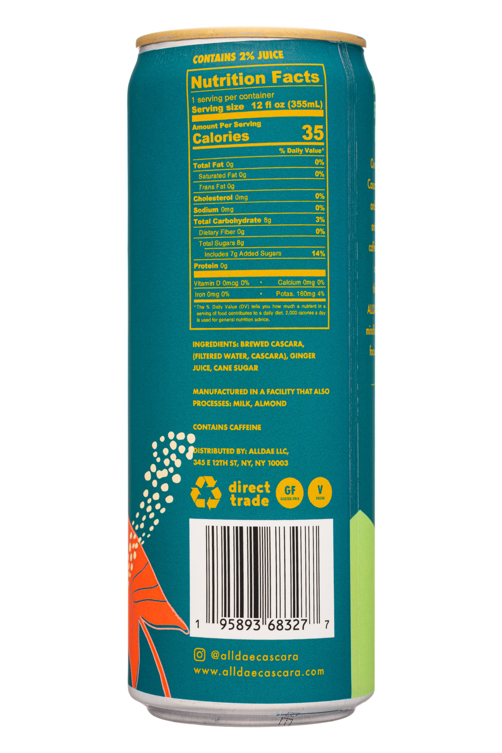 Alldae Cascara: AllDae-12oz-2021-Cascara-Ginger-Facts