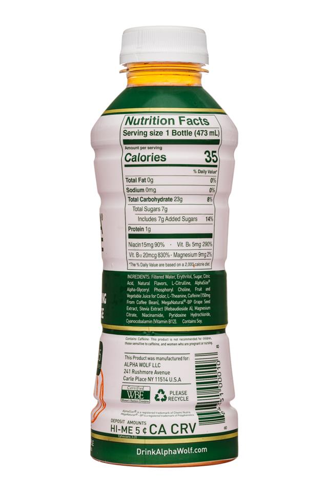 Alpha Wolf: AlphaWolf-16oz-Focus-PassionFruitPineapple-Facts
