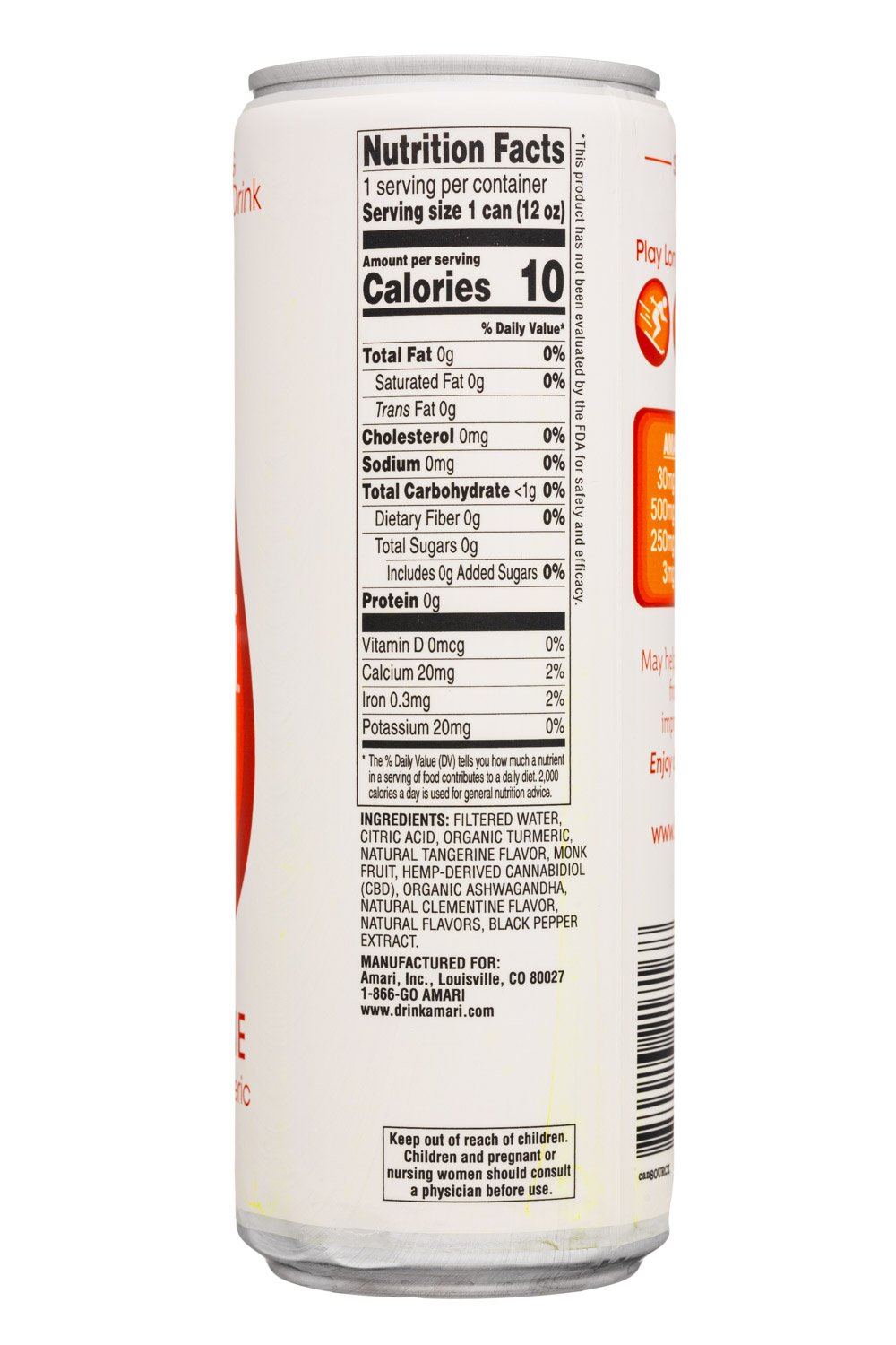 Amari : Amari-12oz-2024-CBDTurmeric-Tangerine-Facts