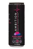 Ambition Beverages: Ambition-12oz-EnergyDrink-MixedBerry-Front