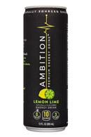 Ambition Beverages: Ambition-12oz-EnergyDrink-LemonLime-Front