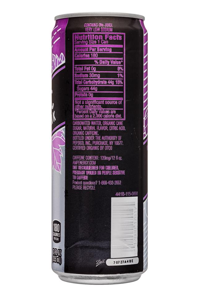 AMP Energy Organic: Amp-Energy-12oz-Grape-Facts
