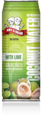Amy & Brian Coconut Water: Photo of Amy & Brian Naturals Coconut Water with Lime  - Amy & Brian Coconut Juice (uploaded by company)