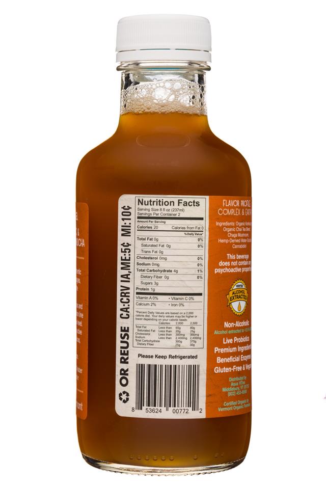 Aqua ViTea Kombucha: 16oz-25CBD-Kombucha-ChagaChai-Facts