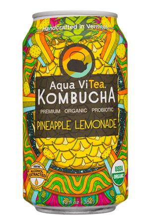 Aqua ViTea Kombucha: AquaVitea-12oz-2020-Kombucha-PineLemon-Front