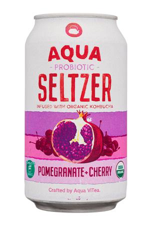 Aqua ViTea Kombucha: AguaVitea-12oz-2022-ProbSeltzer-PomCherry-Front