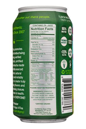 Aqua ViTea Kombucha: AquaVitea-12oz-2020-Kombucha-Elderberry-Facts