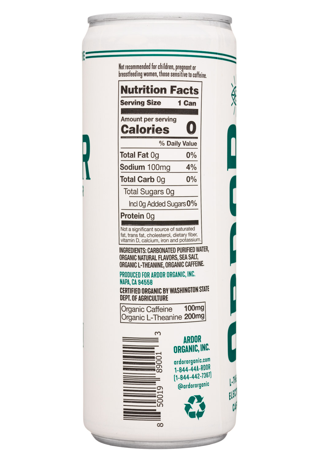 Ardor Sparkling WATER: Ardor-12oz-2021-Sparkling-CucumberMint-Facts
