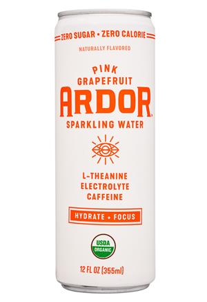 Ardor Sparkling WATER: Ardor-12oz-2021-Sparkling-PinkeGrapefruit-Front