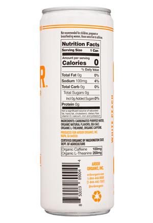 Ardor Sparkling WATER: Ardor-12oz-2021-Sparkling-WhitePeach-Facts