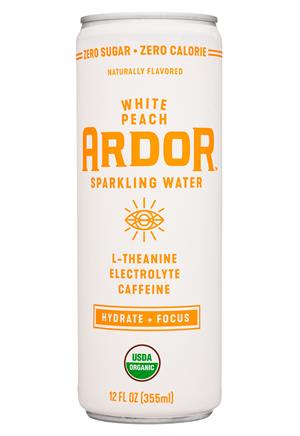 Ardor Sparkling WATER: Ardor-12oz-2021-Sparkling-WhitePeach-Front