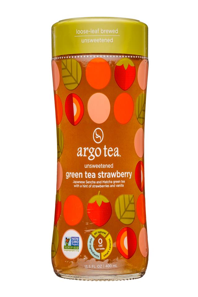 Argo Tea: ArgoTea-14oz-GreenTeaStrawberry-Front