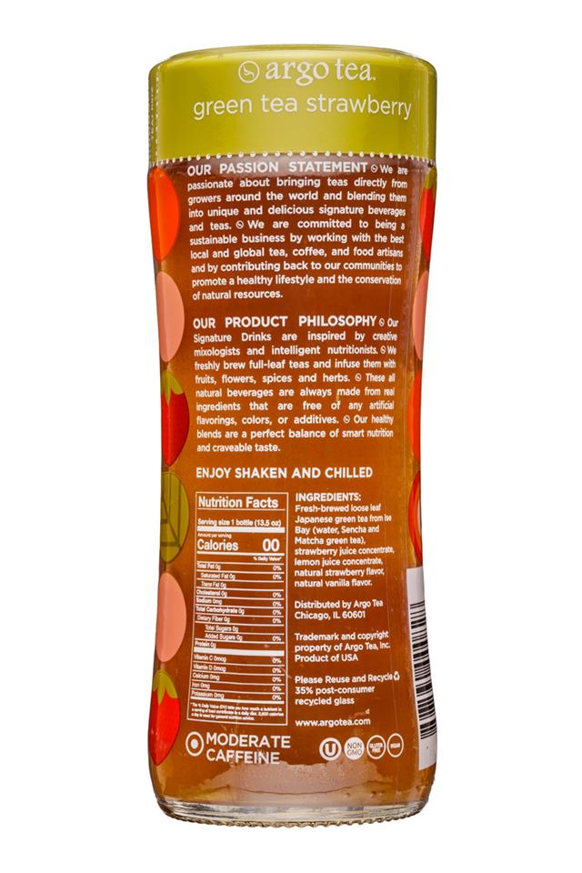 Argo Tea: ArgoTea-14oz-GreenTeaStrawberry-Facts
