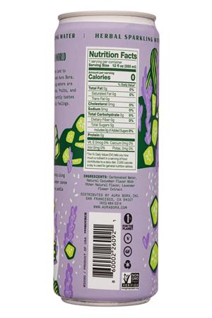 Aura Bora: AuraBora-12oz-2020-HerbalSparklingWater-LavenderCucumber-Facts