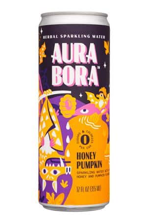 Aura Bora: AuraBora-12oz-2023-HoneyPumpkin-Front