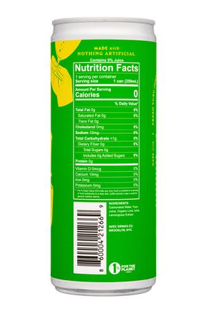 AVEC Drinks: Avec-8oz-2022-CarbMixer-YuzuLime-Facts
