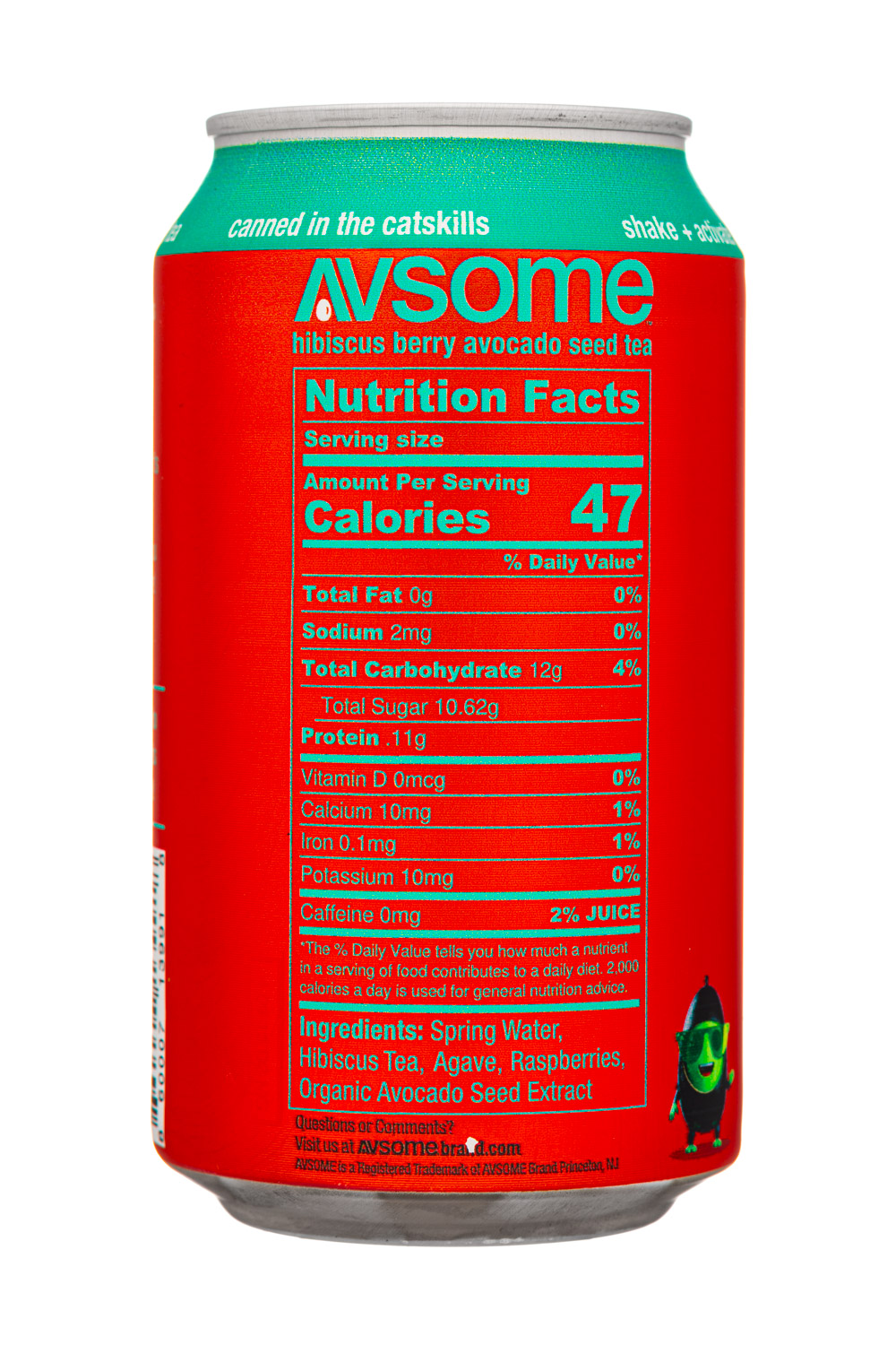 Avsome: Avsome-12oz-2025-AvoSeedTea-HibiscusBerry-Facts