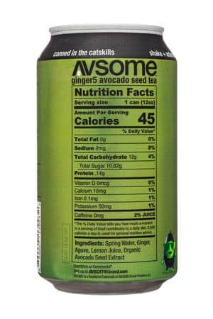 Avsome: Avsome-12oz-2025-AvoSeedTea-Ginger5-Facts