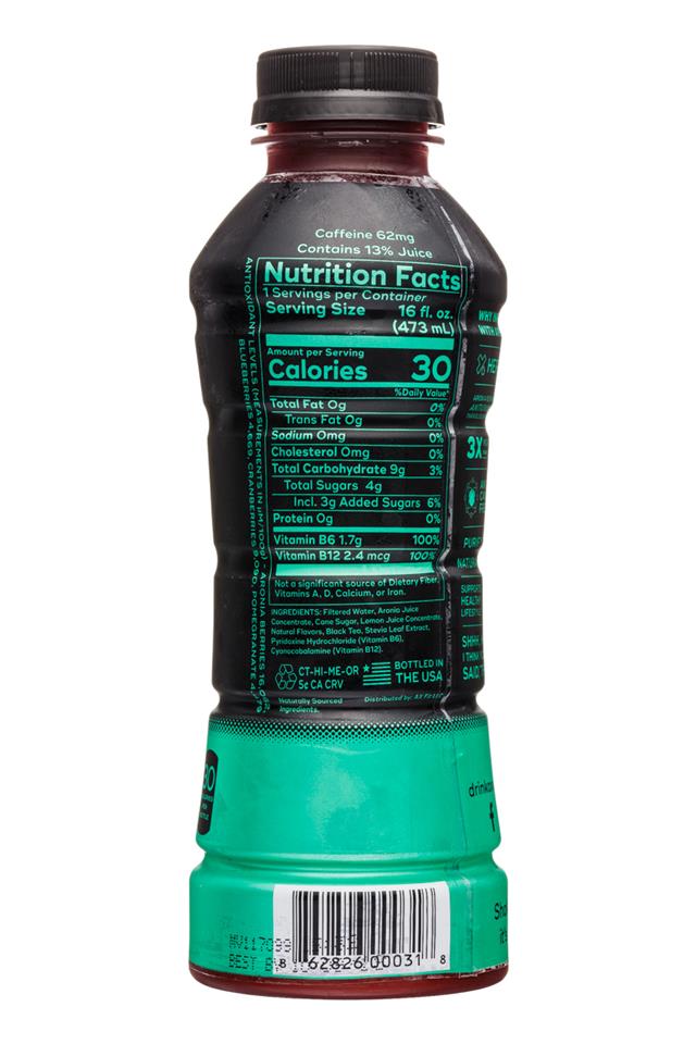 Ax-Water: AxWater-16oz-AroniaBerry-BlackTea-Facts