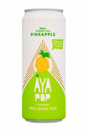 Aya Pop: Aya-11oz-2025-TurmericFizz-Pineapple-Front