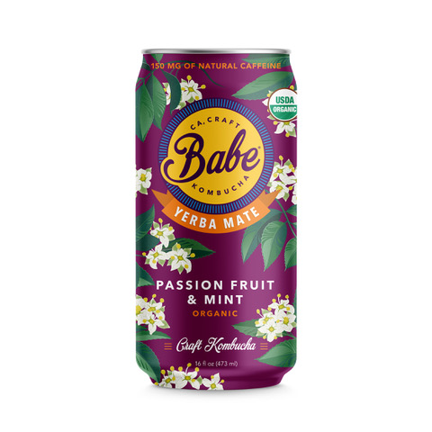 Yerba Mate Kombucha - Passion Fruit & Mint 