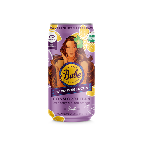 Babe Kombucha: Photo of Cosmopolitan - Babe Hard Kombucha - Blood Orange and Cranberry - Babe Kombucha (uploaded by company)