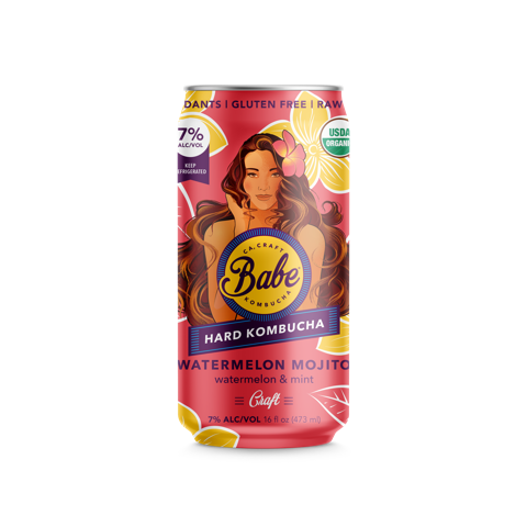 Babe Kombucha: Photo of Watermelon Mojito - Babe Hard Kombucha - Watermelon, Lime and Mint - Babe Kombucha (uploaded by company)