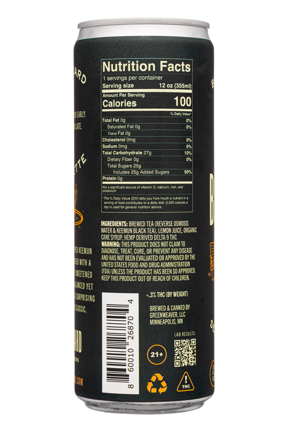 Backyard Tea Makers: Backyard-12oz-2023-BrewTea-BlackLemon-Facts