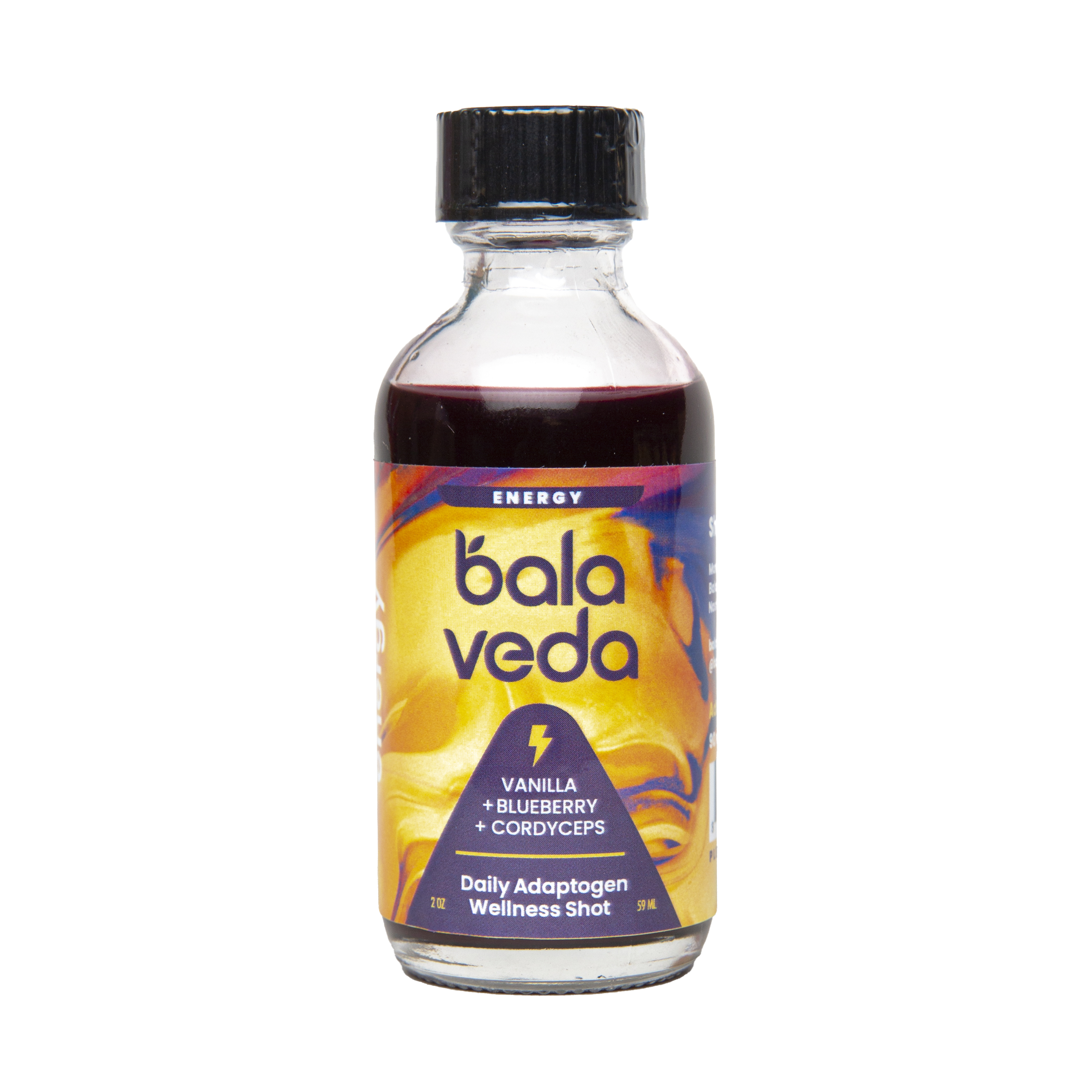 Blue Lightning Adaptogenic Energy Shot - Vanilla + Blueberry + Cordyceps