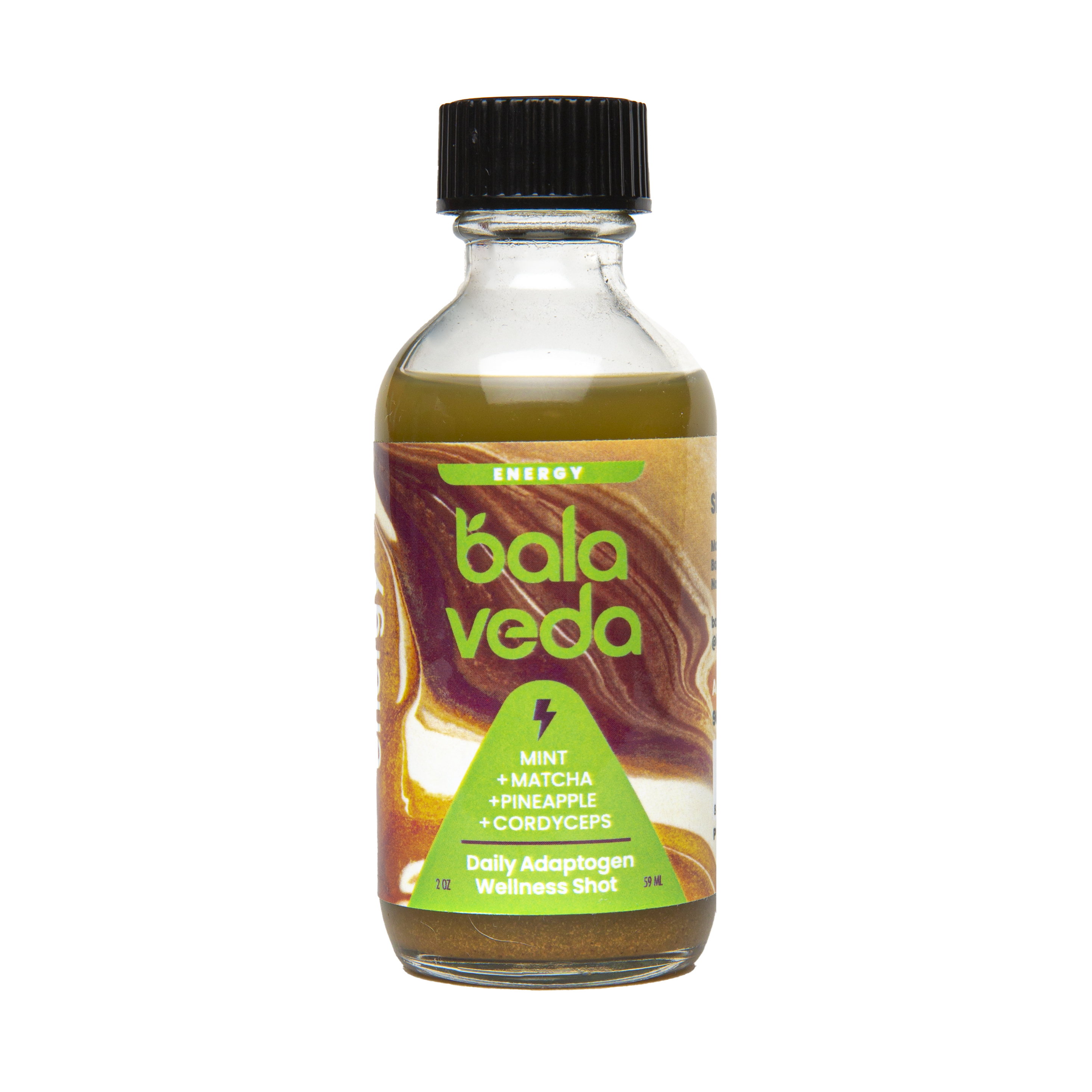 Green Light Go Adaptogenic Energy Shot - Mint + Matcha + Pineapple + Cordyceps 