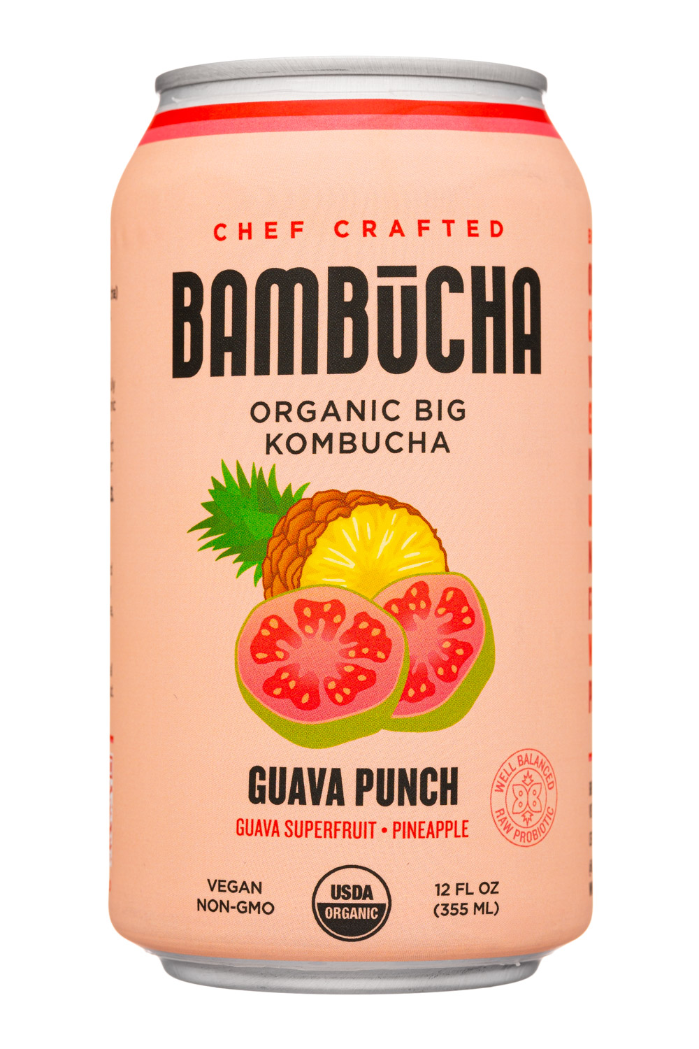 Bambucha: Bambucha-12oz-2021-Kombucha-GuavaPunch-Front