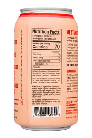 Bambucha: Bambucha-12oz-2021-Kombucha-GuavaPunch-Facts