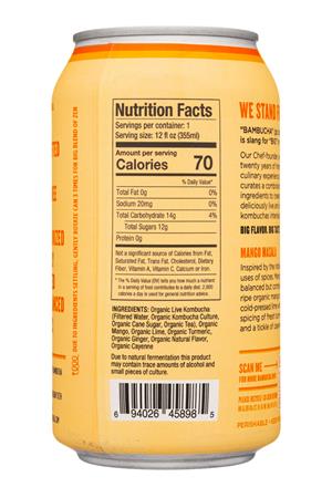 Bambucha: Bambucha-12oz-2021-Kombucha-MangoMasala-Facts