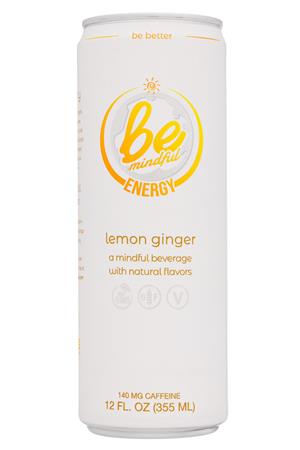 Be mindful beverages: BeMindful-12oz-2021-Energy-LemonGinger-Front