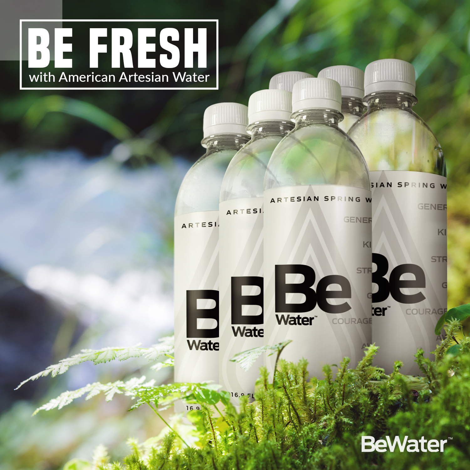 Be Water Artesian Spring Bottled Water 6-Pack (Made in the U.S.A.)
