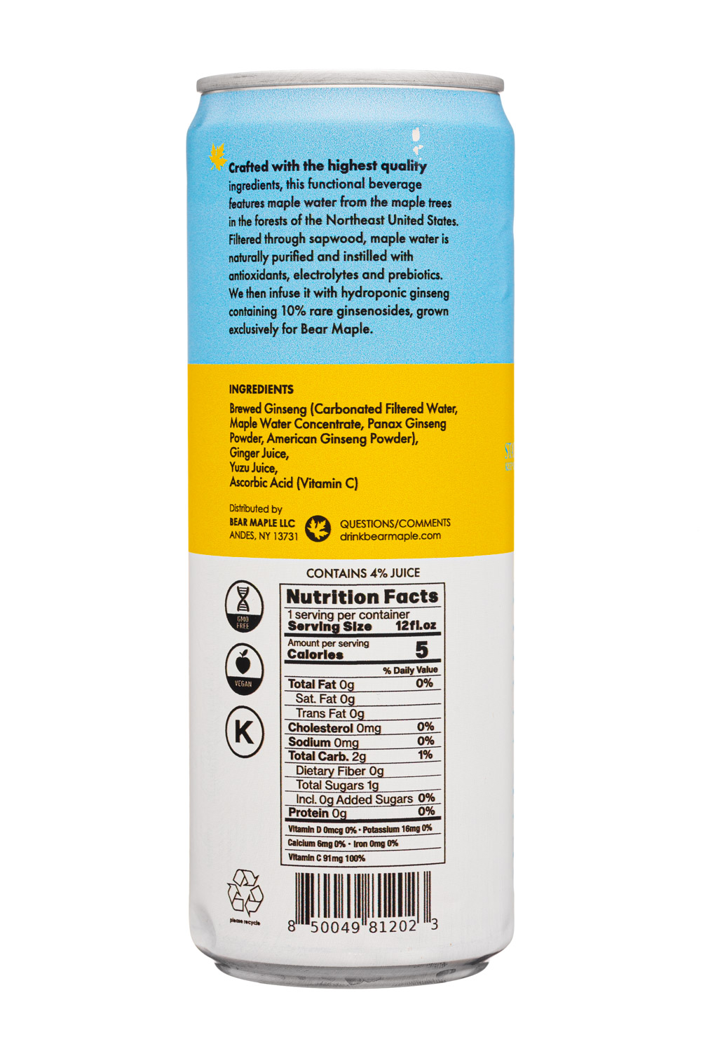 Bear Maple: BearMaple-12oz-2024-GinsengElixer-Ginger-Facts